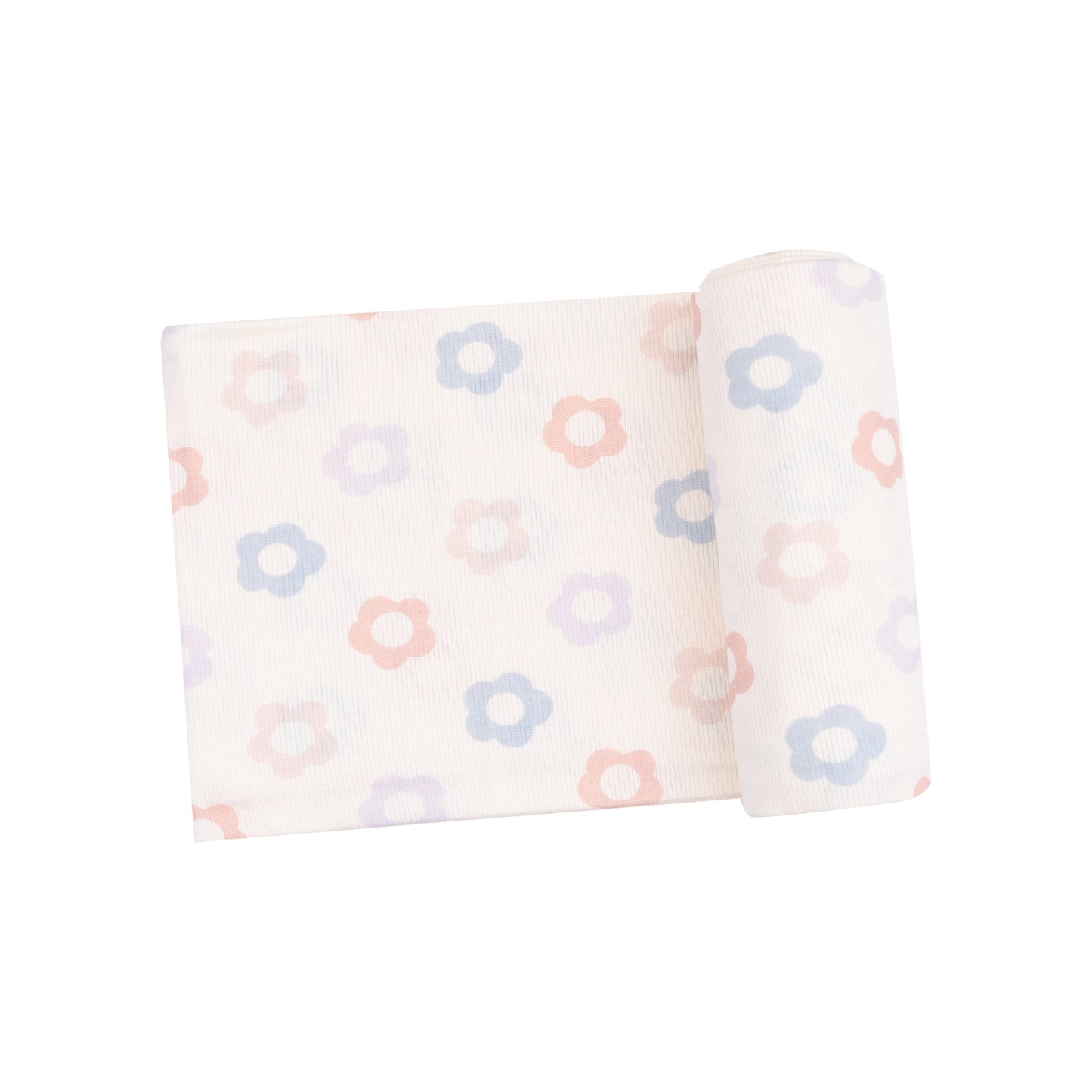 Angel Dear Ribbed Modal Swaddle Blanket - Daisy Pop