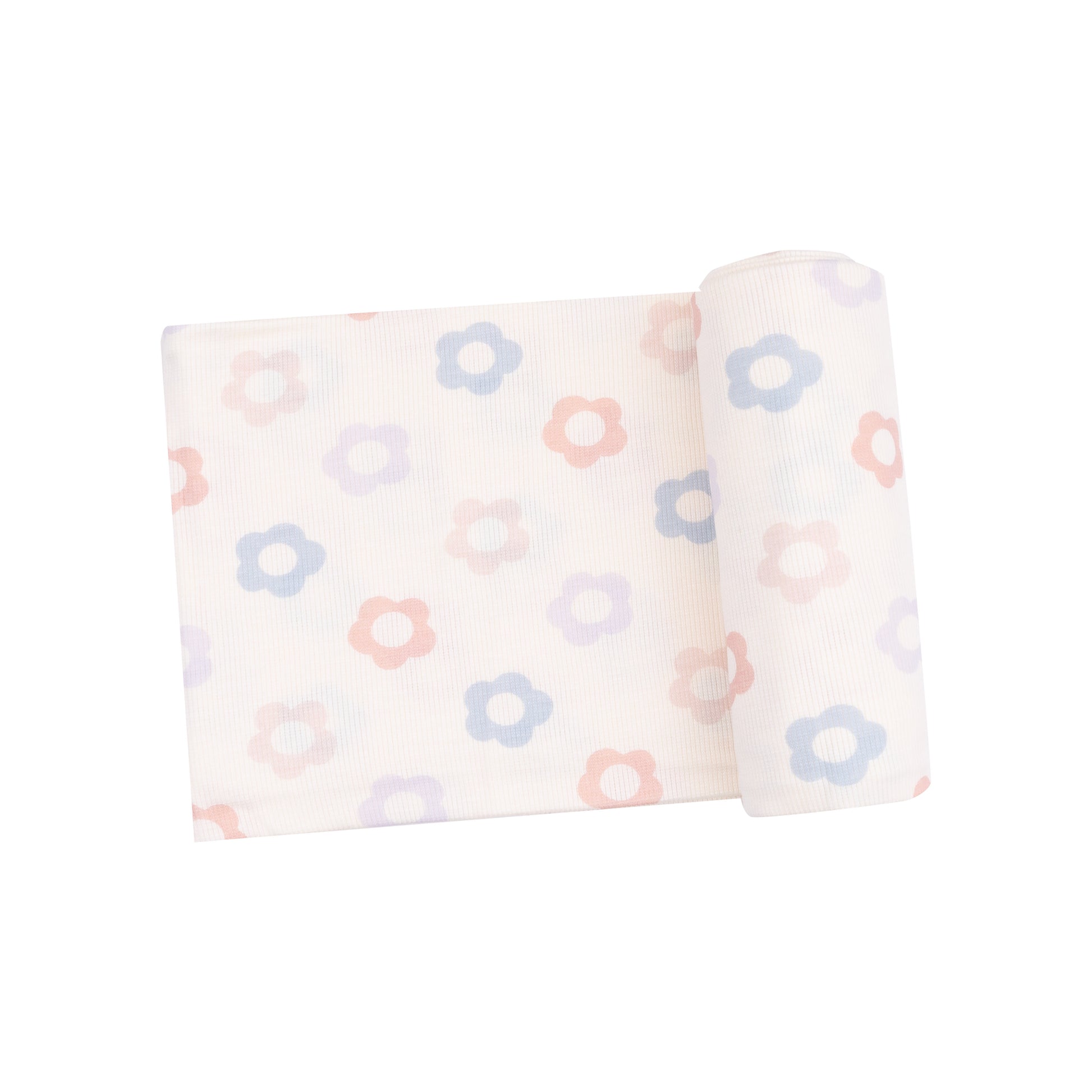 Angel Dear Ribbed Modal Swaddle Blanket - Daisy Pop