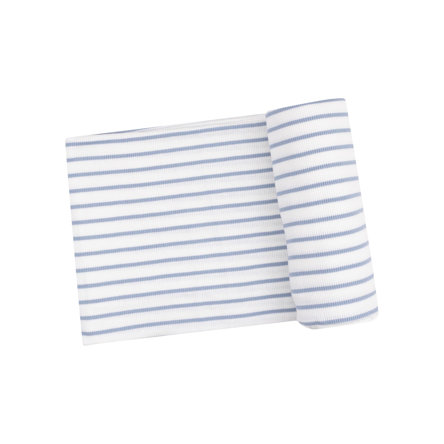 Angel Dear Ribbed Modal Swaddle Blanket - French Stripe Dusty Blue