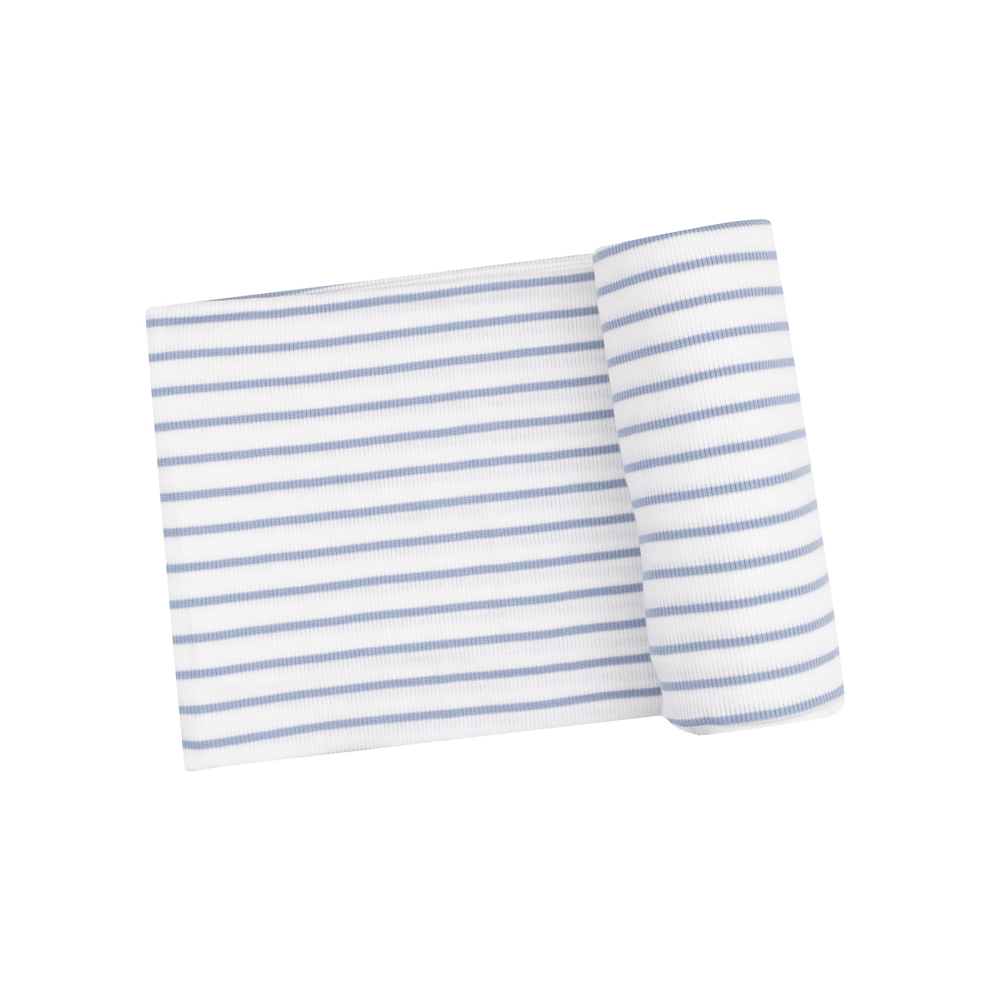 Angel Dear Ribbed Modal Swaddle Blanket - French Stripe Dusty Blue
