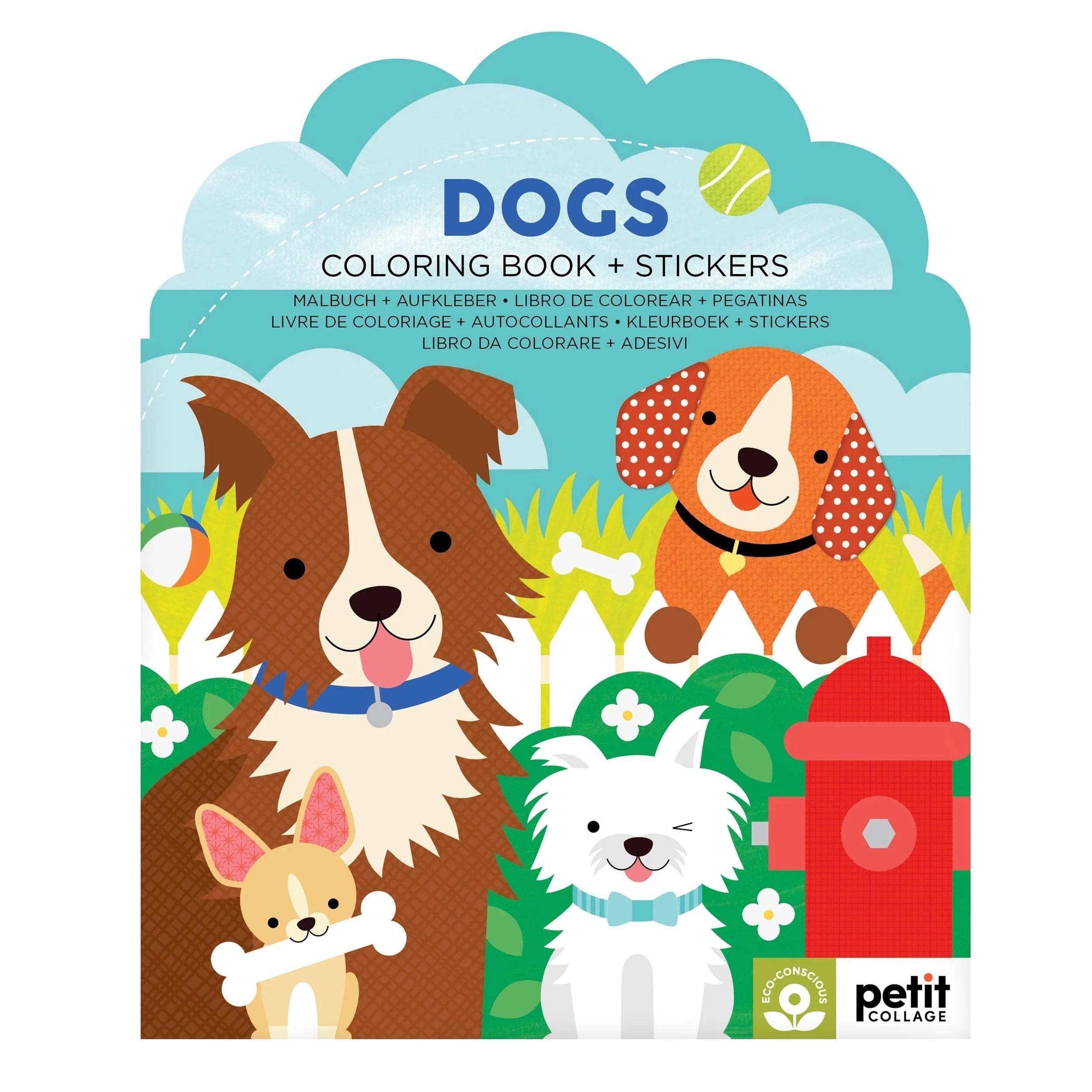 Coloring Book with Stickers - Dogs