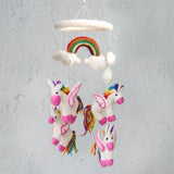 Felted Wool Mobiles from The Winding Road - Rainbow Unicorns