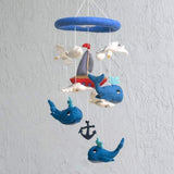 Felted Wool Mobiles from The Winding Road - Whales & Sailboat