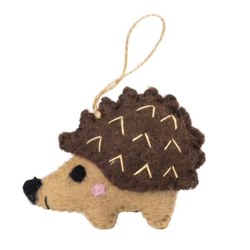 Felted Wool Ornaments from The Winding Road - Forest Animals (Hedgehog)