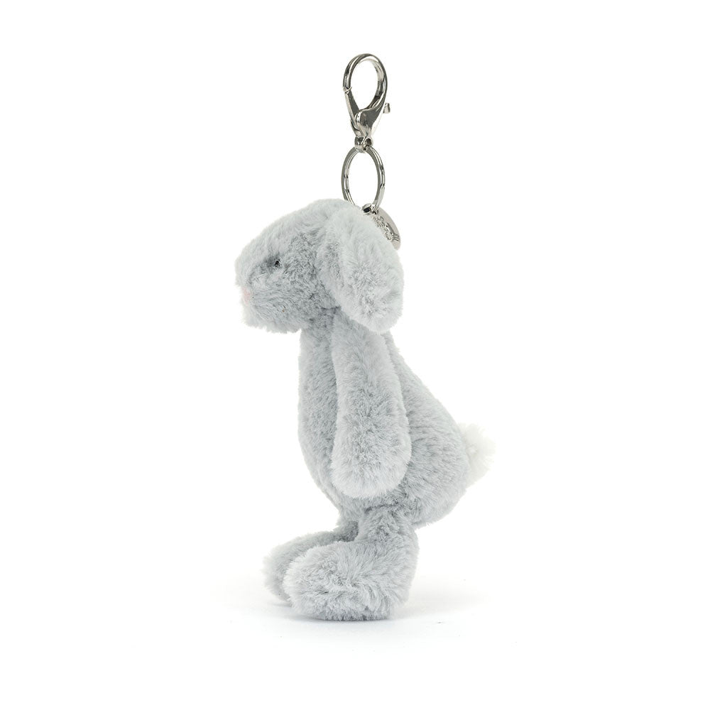 JellyCat Bashful Silver Bunny Bag Charm
