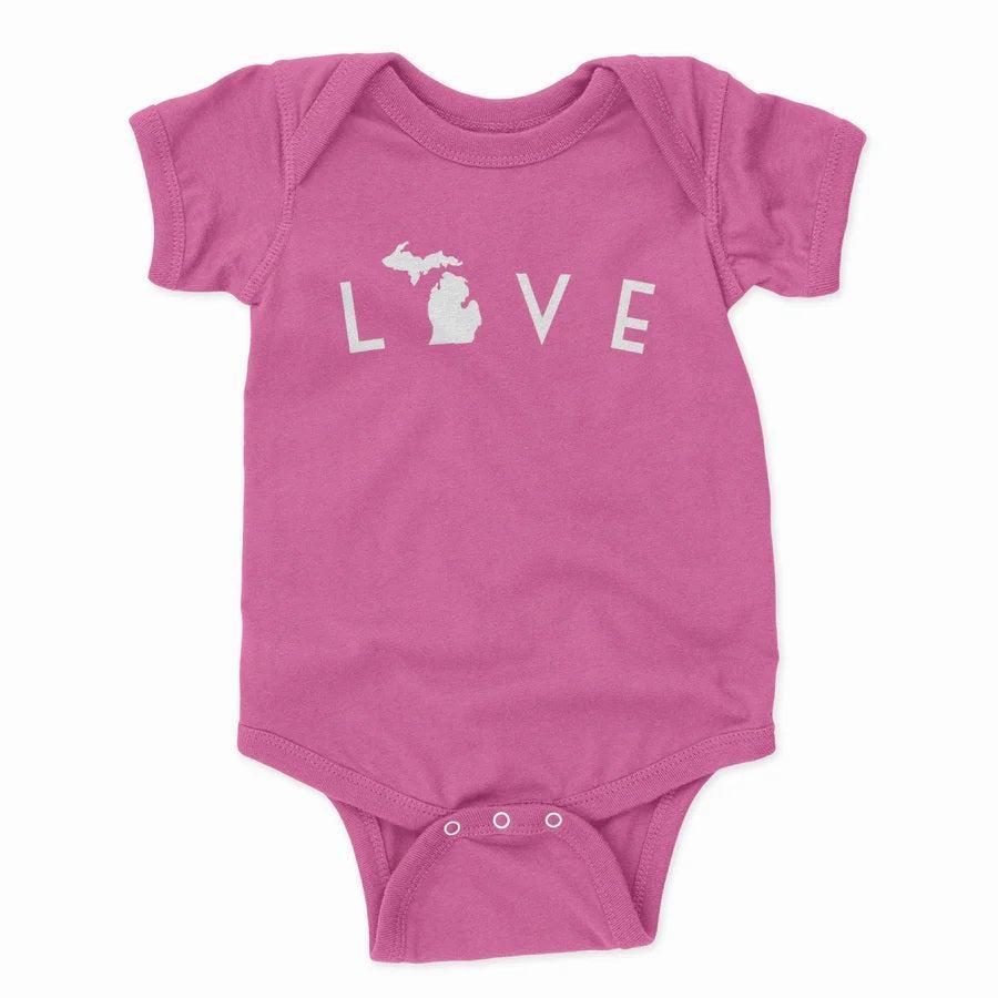 Michigan Love Baby Bodysuit - Pink