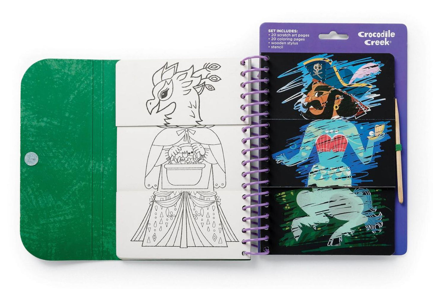 Mix & Match Scratch Art Coloring Flip Book - Fairytale