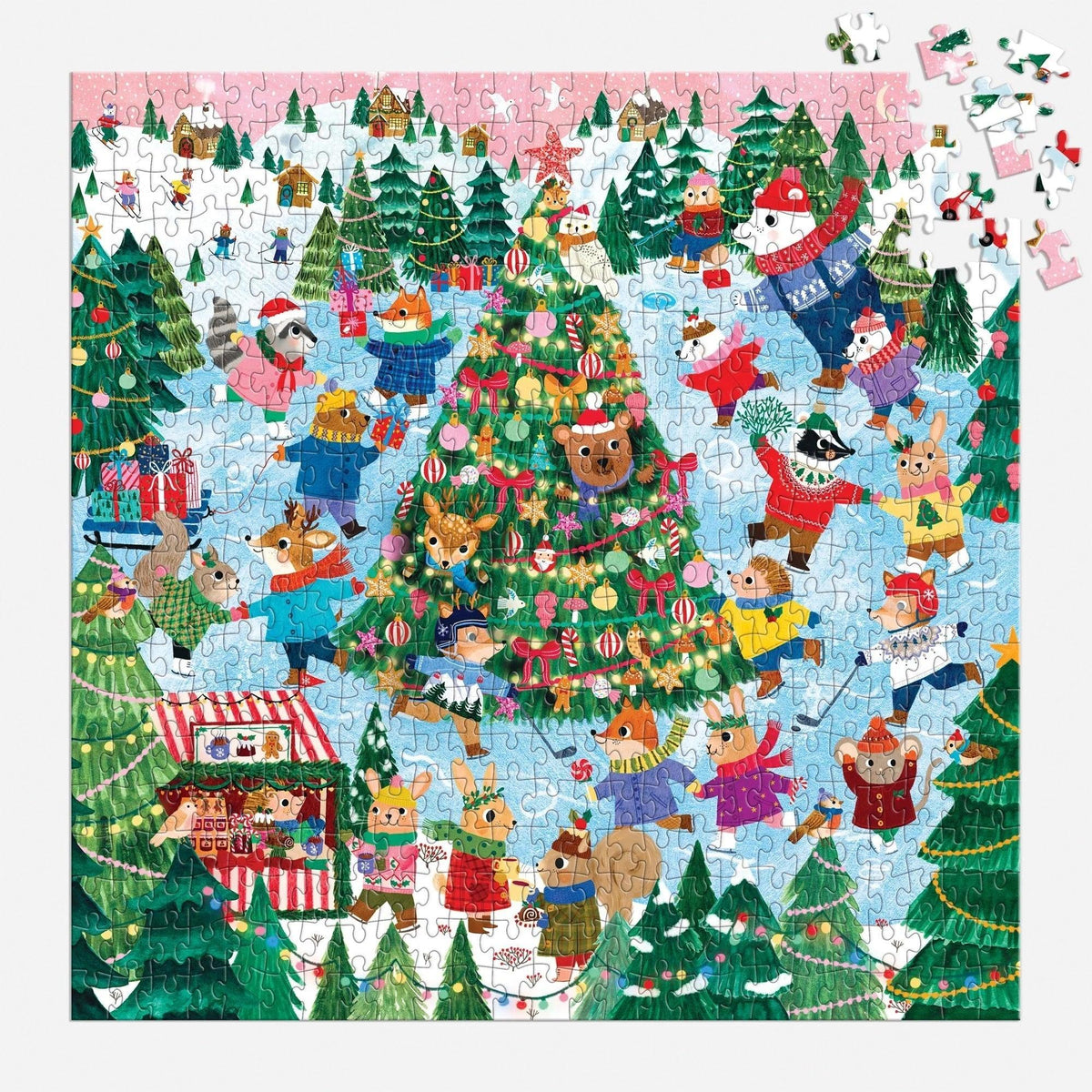 Mudpuppy Winter Whirl 500-Piece Family Puzzle