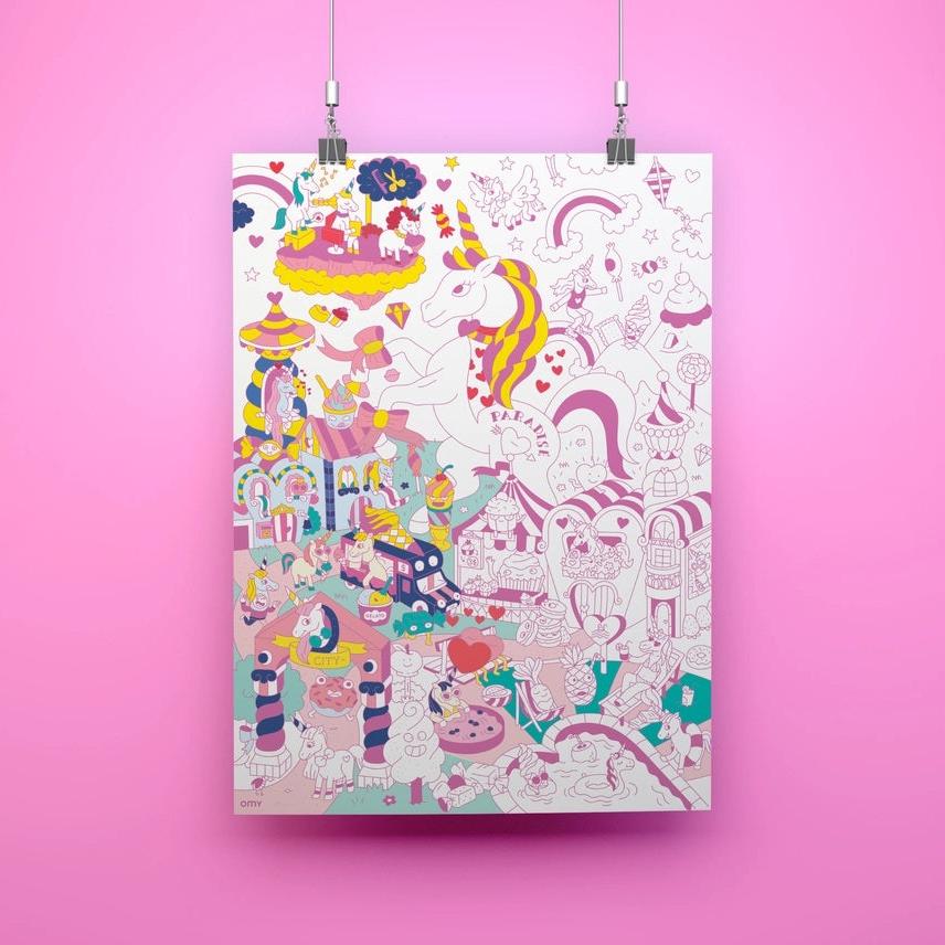 OMY Giant Coloring Posters - Unicorns