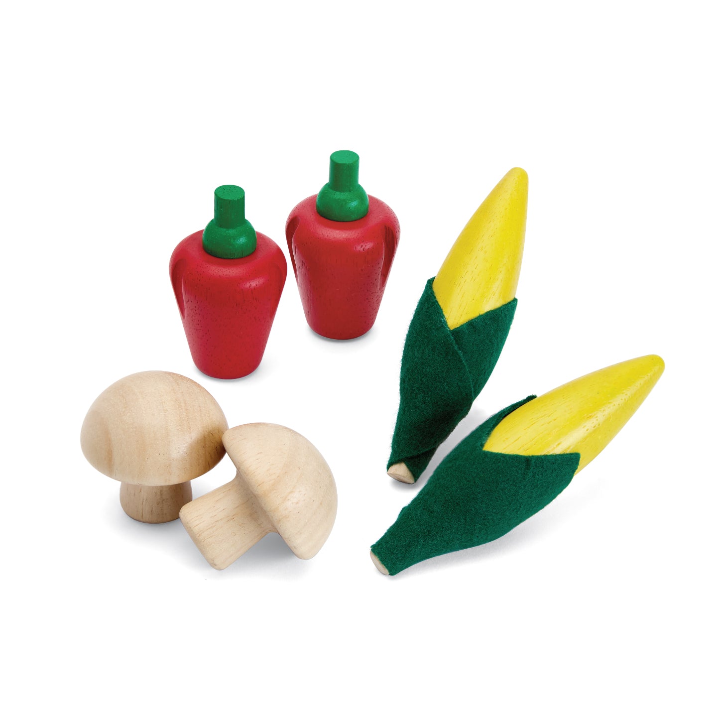 Plan Toys Fresh Produce Set D (Corns, Mushrooms & Red Bell Peppers)