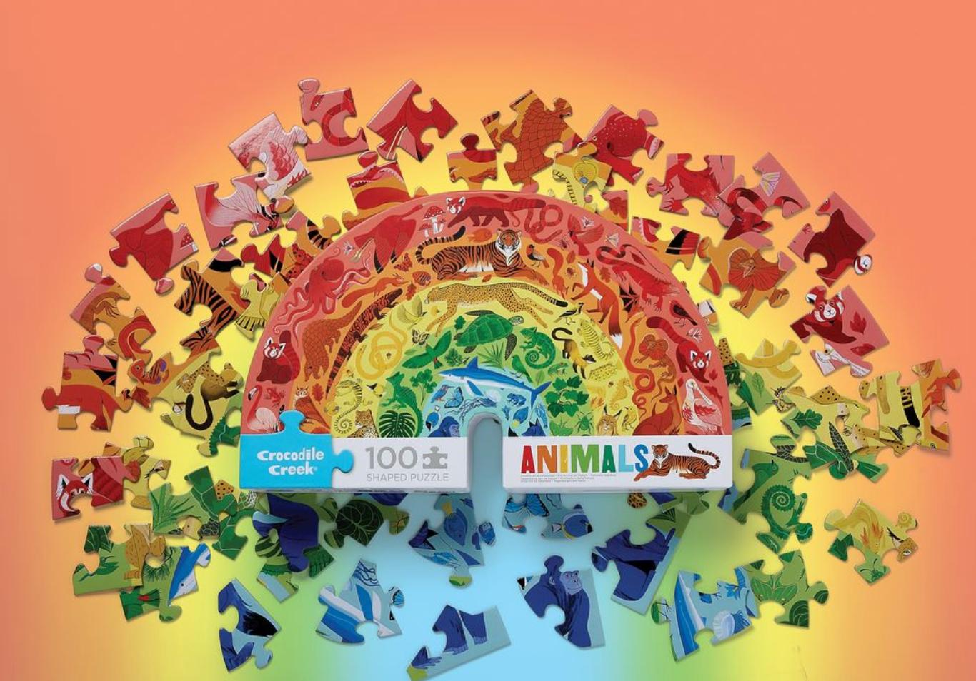 Rainbow Animals 100-PIece Floor Puzzle
