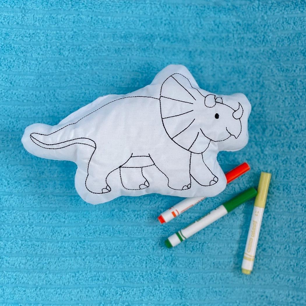 Reusable Coloring Activity Characters - Triceratops