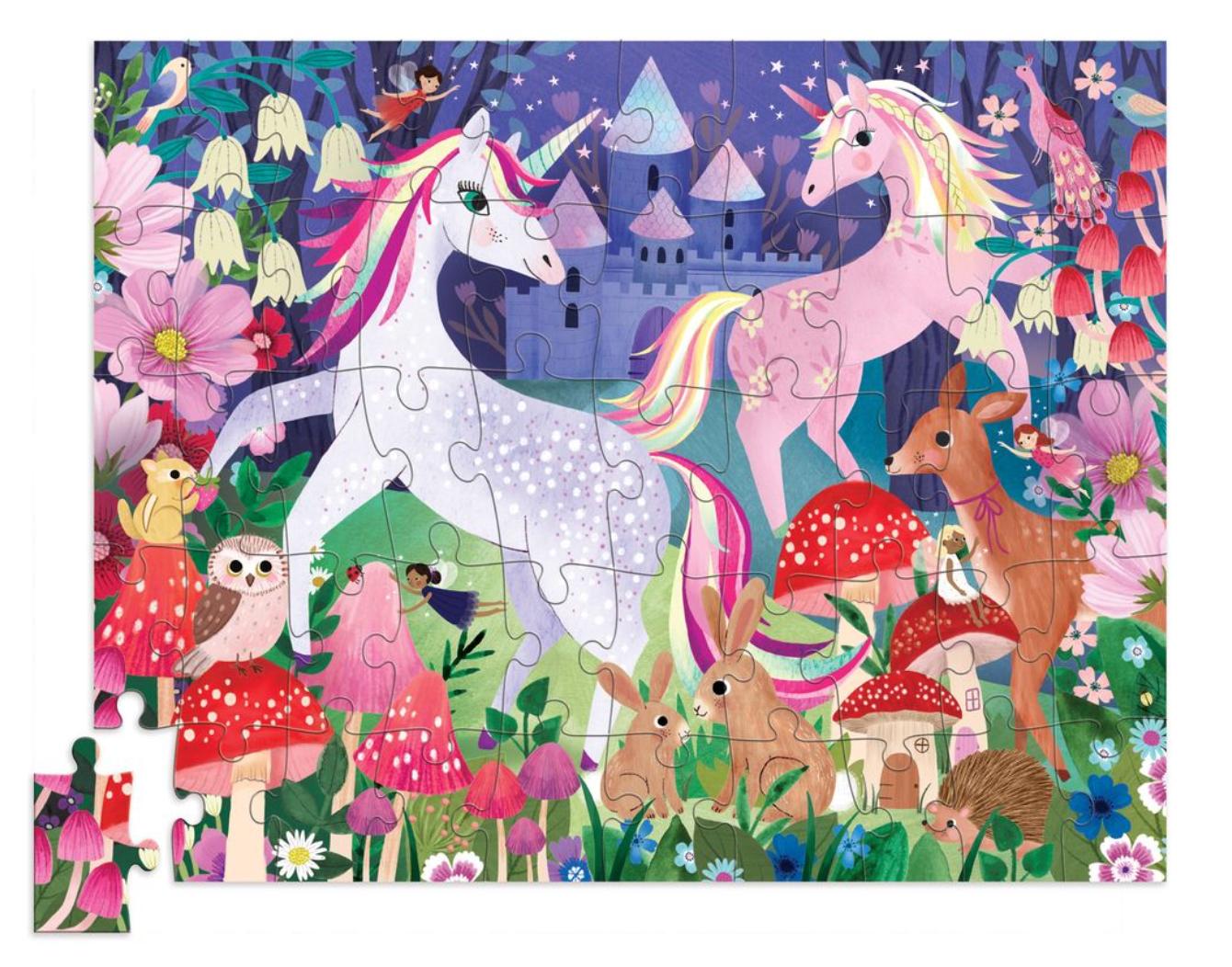 Unicorn Castle 50-Piece Flat House Puzzle