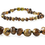 Amber Necklaces by R.B. Amber Jewelry (Small - 10-11") - Polished Green