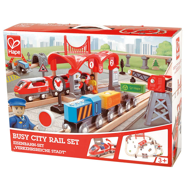 Hape Busy City Train Set  Hopscotch Children's Store