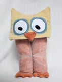 Hooded Bath Towel - Owl (Clay)