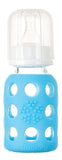 Lifefactory 4 oz Glass Baby Bottles with Silicone Sleeve - Sky
