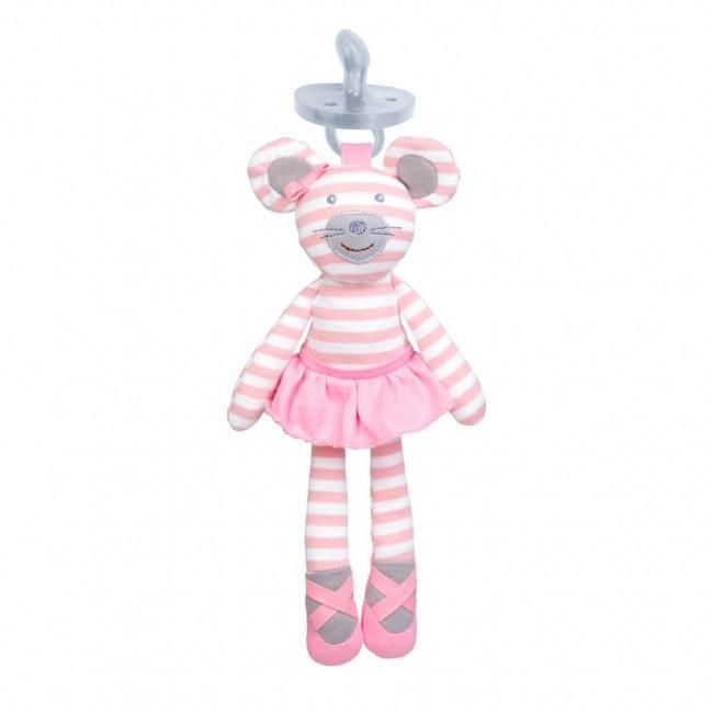 Organic Farm Buddies Pacifier Toys - Ballerina Mouse
