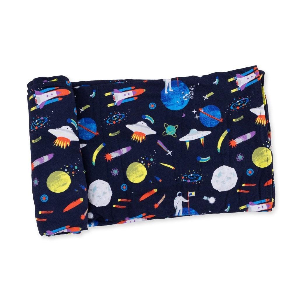 Angel Dear Bamboo Stretch Knit Swaddle Blanket - Astronaut & Rockets