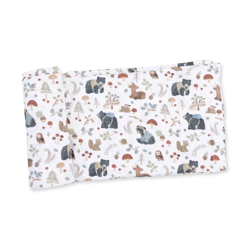 Angel Dear Bamboo Stretch Knit Swaddle Blanket - Southern Woodland Animals (Green)