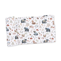 Angel Dear Bamboo Stretch Knit Swaddle Blanket - Southern Woodland Animals (Green)