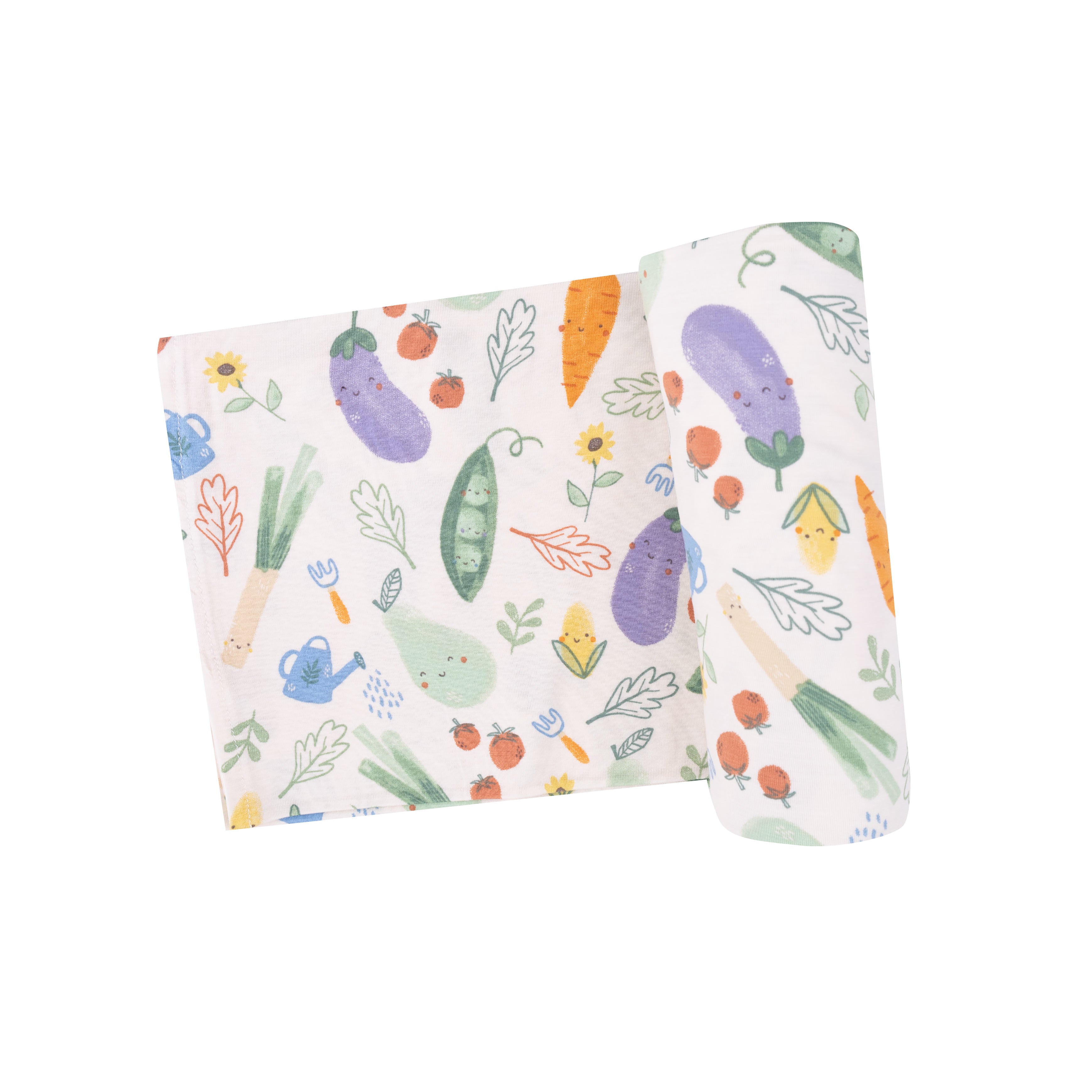 Angel Dear Bamboo Stretch Knit Swaddle Blanket - Veggie Patch