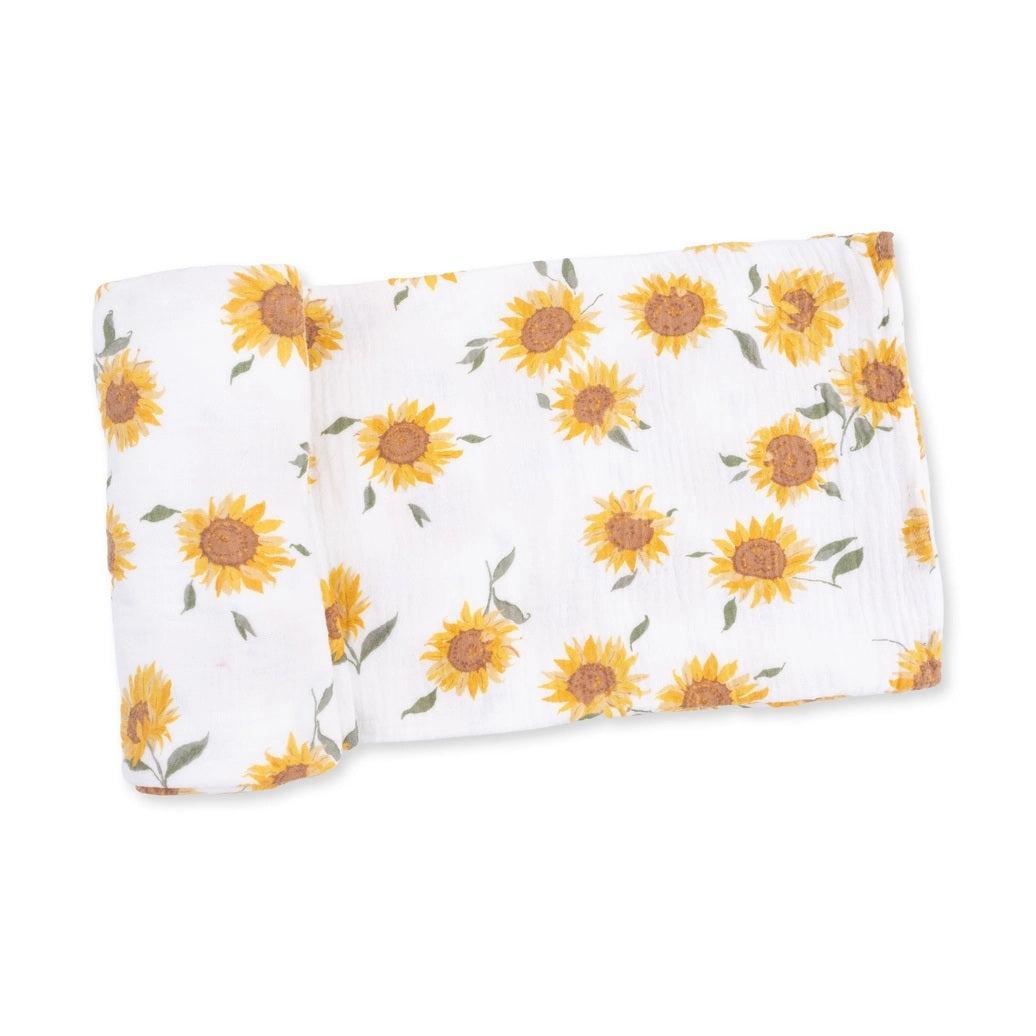 Angel Dear Organic Cotton Muslin Swaddle Blanket - Bay Sunflower