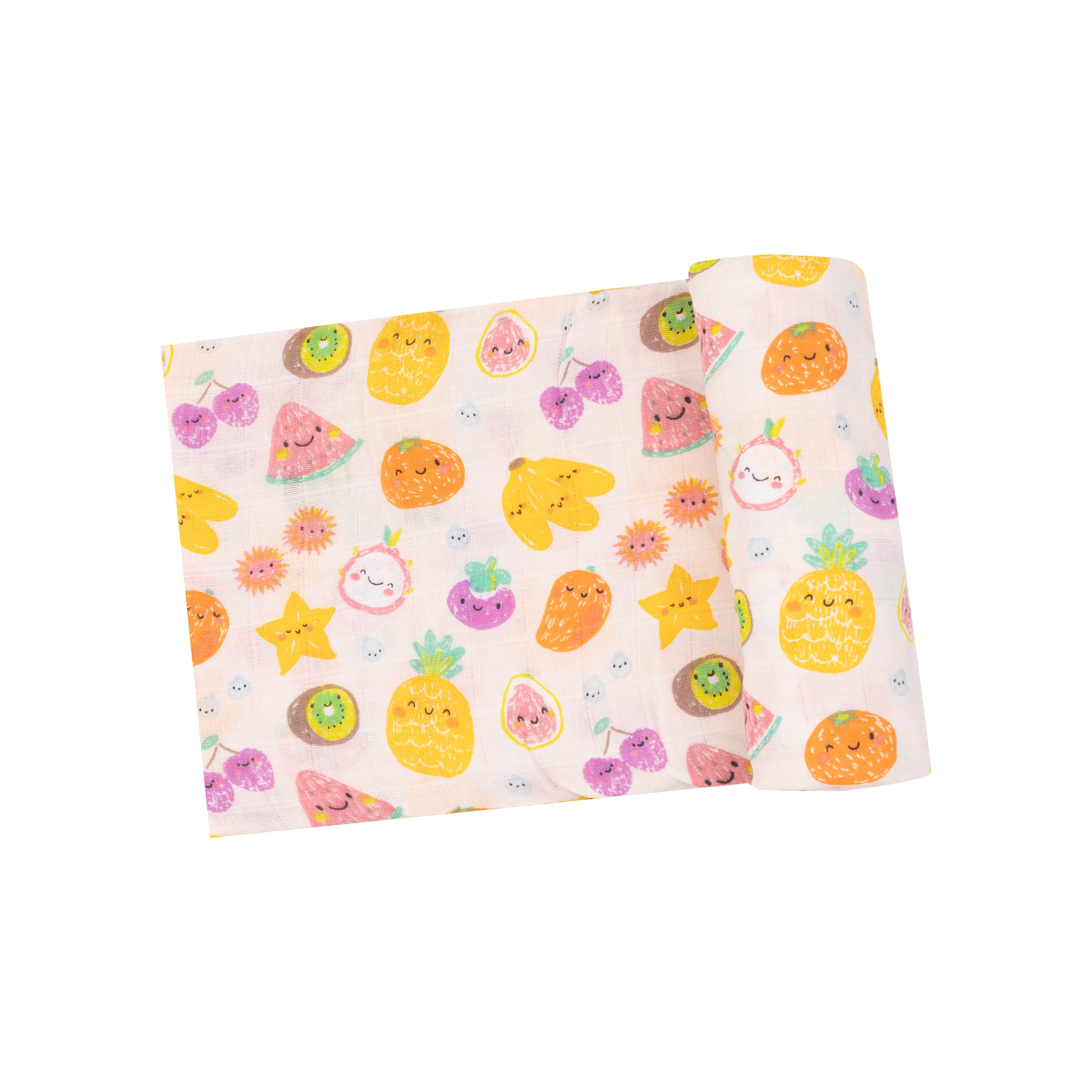 Angel Dear Bamboo Cotton Muslin Swaddle Blanket - Tropical Market Fruit