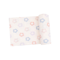 Angel Dear Ribbed Modal Swaddle Blanket - Daisy Pop