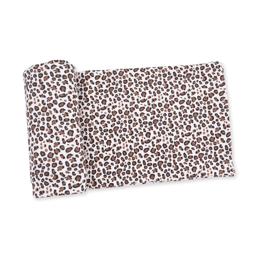 Angel Dear Ribbed Modal Swaddle Blanket - Leopard