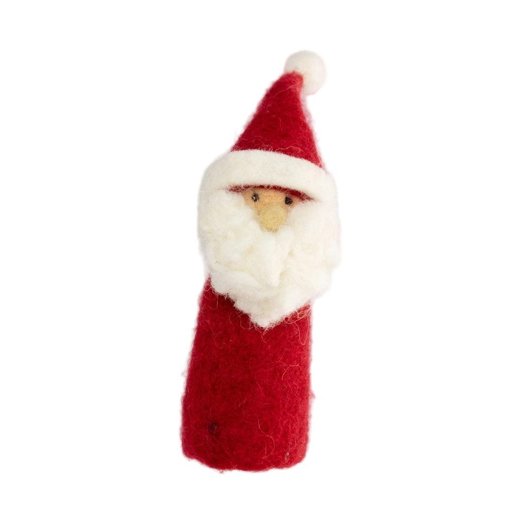 Christmas Felted Wool Finger Puppets from The Winding Road - Santa