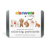 Elsewhere Unplug Coloring Postcards - Holiday Animals