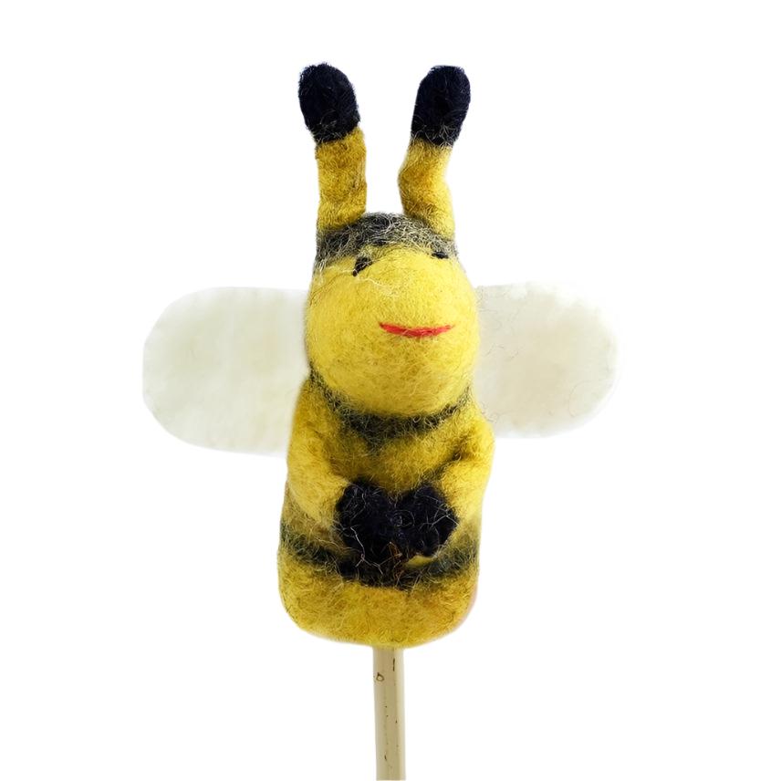 Felted Wool Finger Puppet - Bee