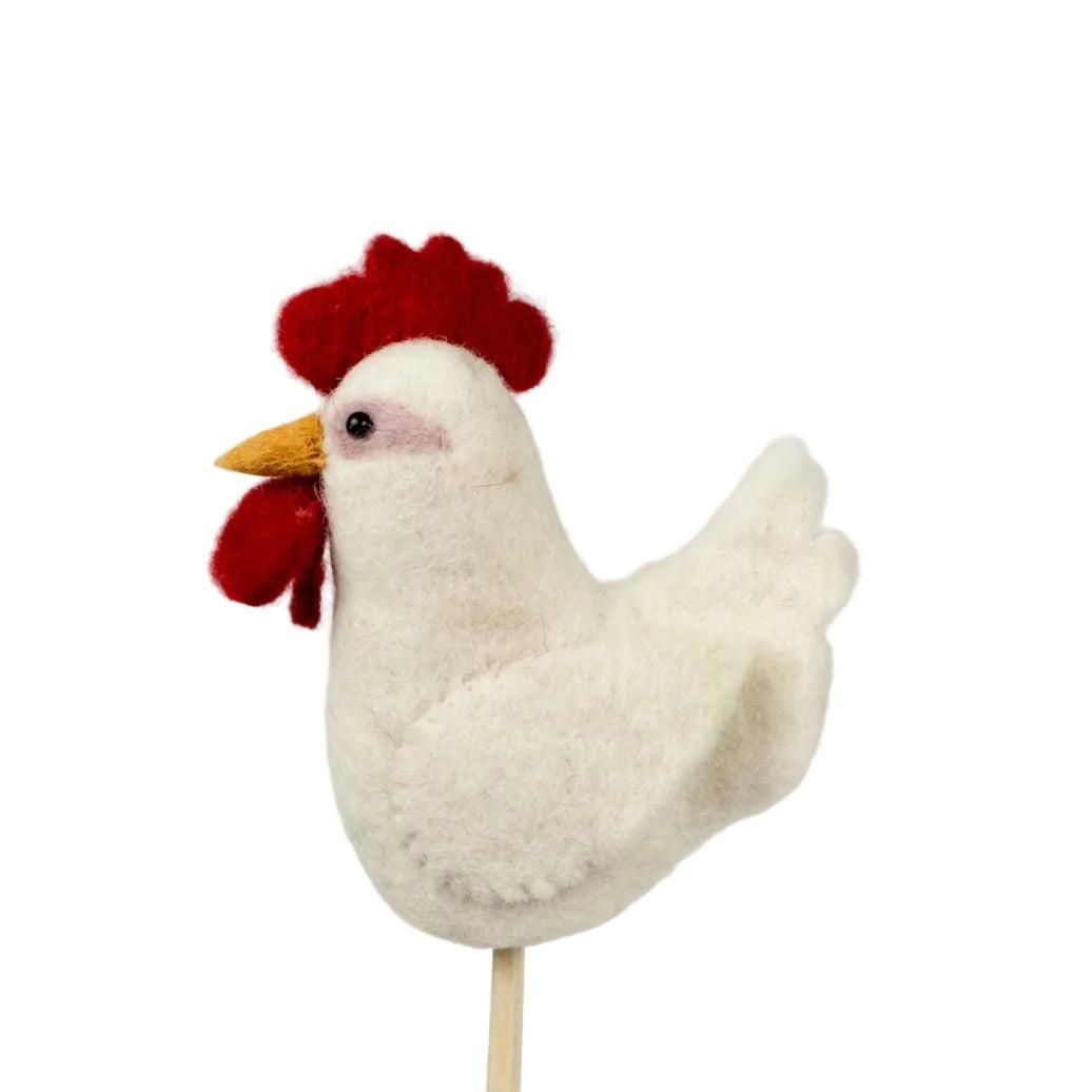 Felted Wool Finger Puppet - Hen