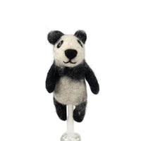 Felted Wool Finger Puppets from The Winding Road - Panda