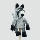 Felted Wool Finger Puppet - Raccoon