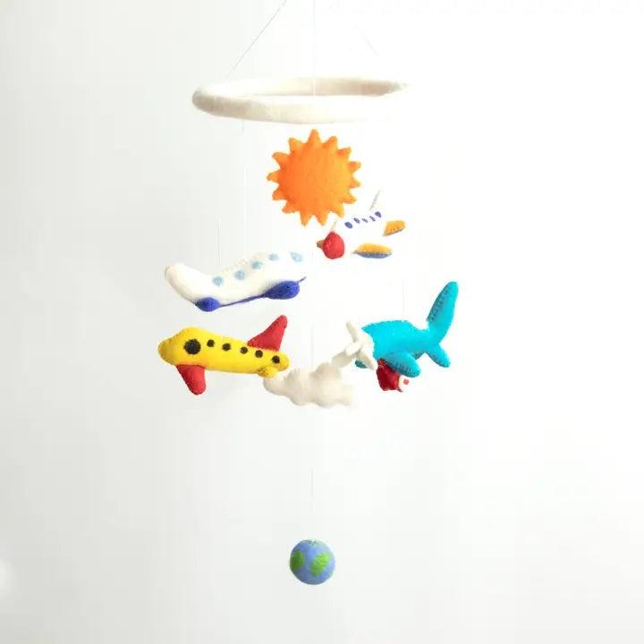 Felted Wool Mobiles from The Winding Road - Airplanes