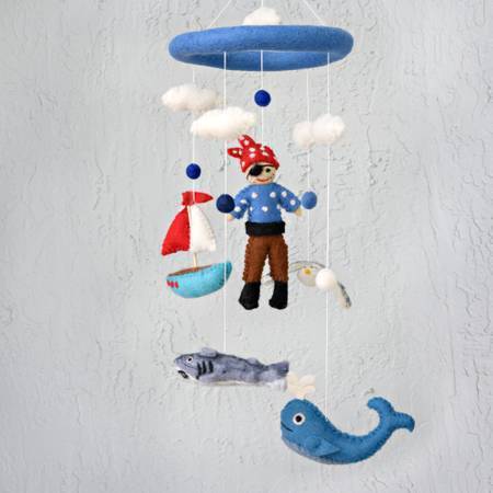 Felted Wool Mobiles from The Winding Road - Pirate