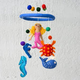 Felted Wool Mobiles from The Winding Road - Mermaid & Sea Creatures