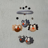 Felted Wool Mobiles from The Winding Road - Owls