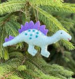 Felted Wool Ornaments from The Winding Road - Stegosaurus