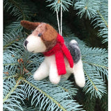 Felted Wool Ornaments from The Winding Road - Dog w/ Scarf