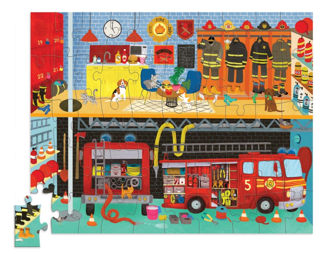 Fire Station 24-Piece Flat House Puzzle