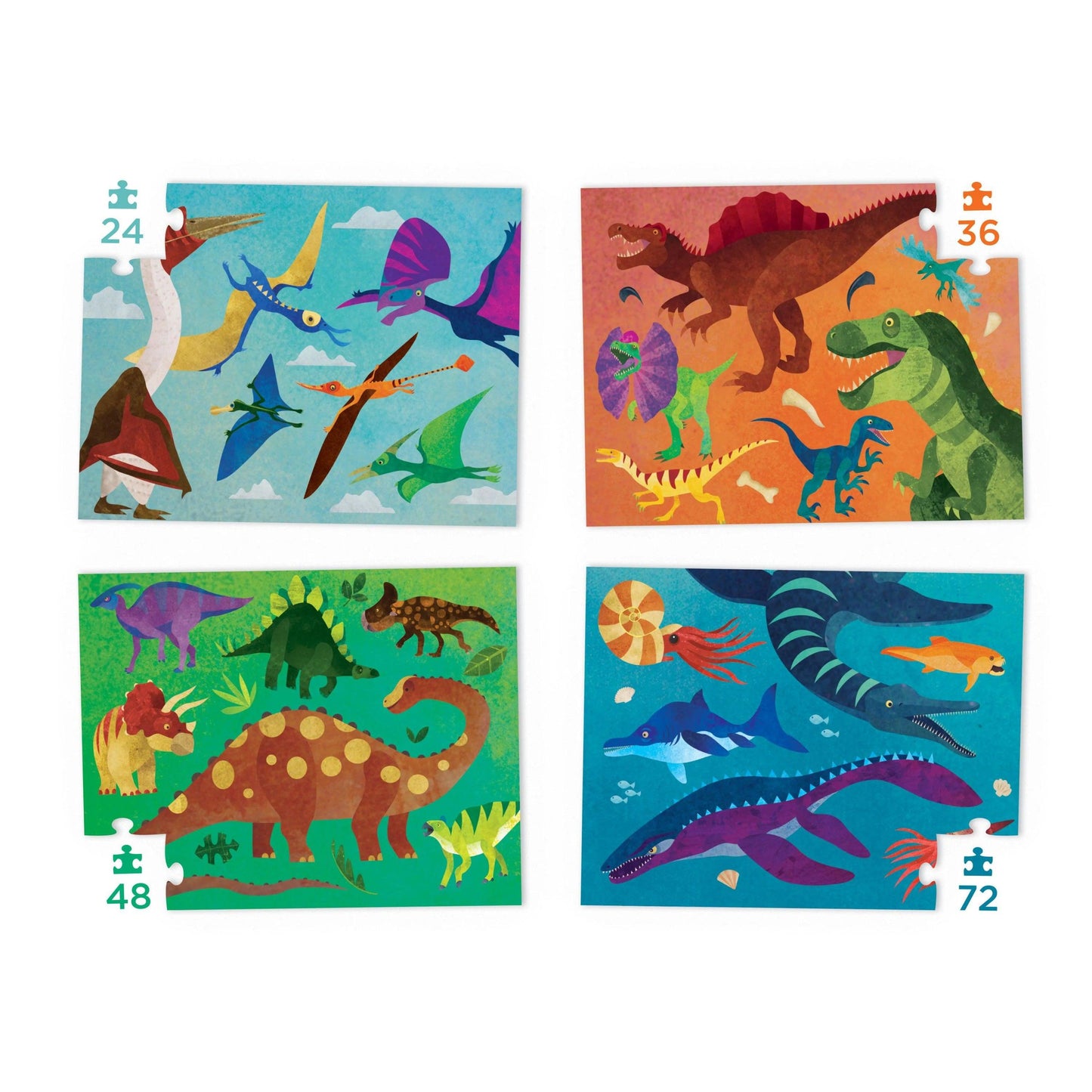 Four Puzzles to Grown On Set - Dinosaurs