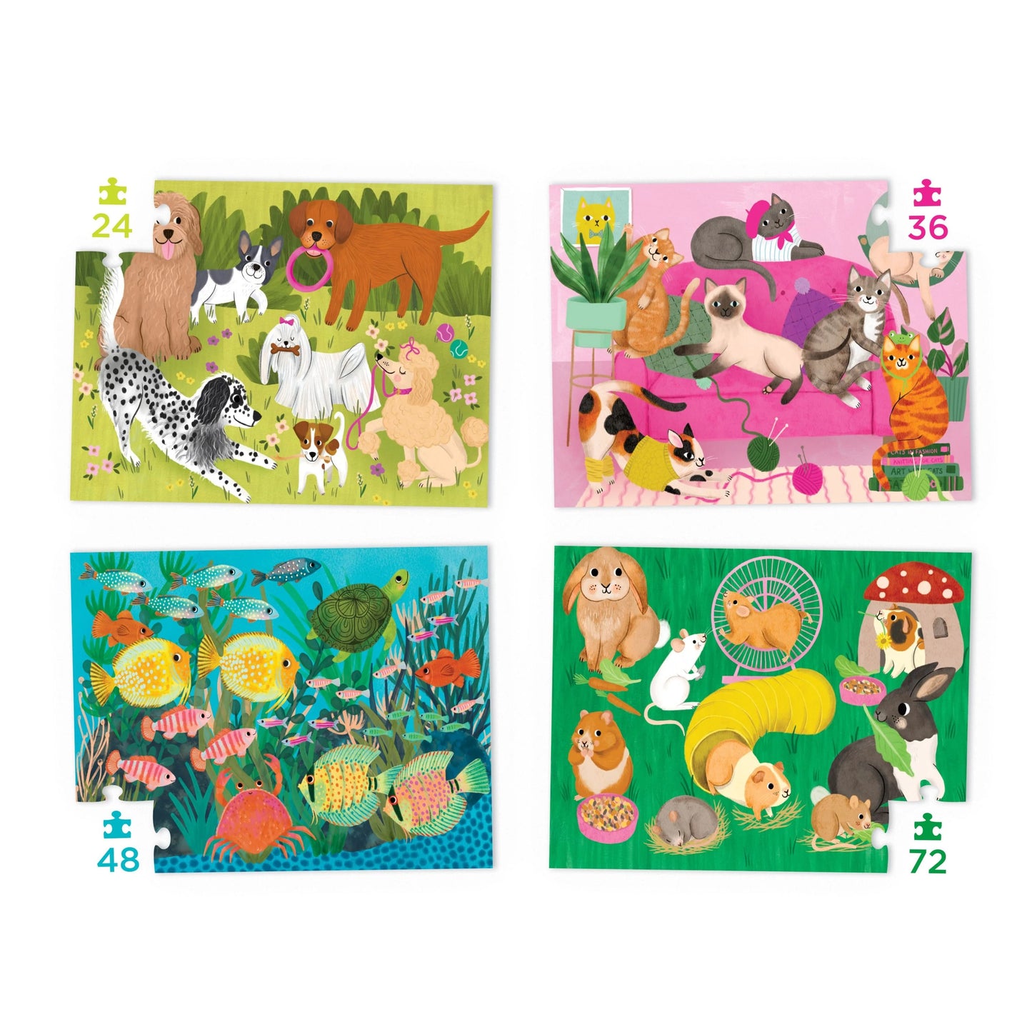 Four Puzzles to Grown On Set - Playful Pets
