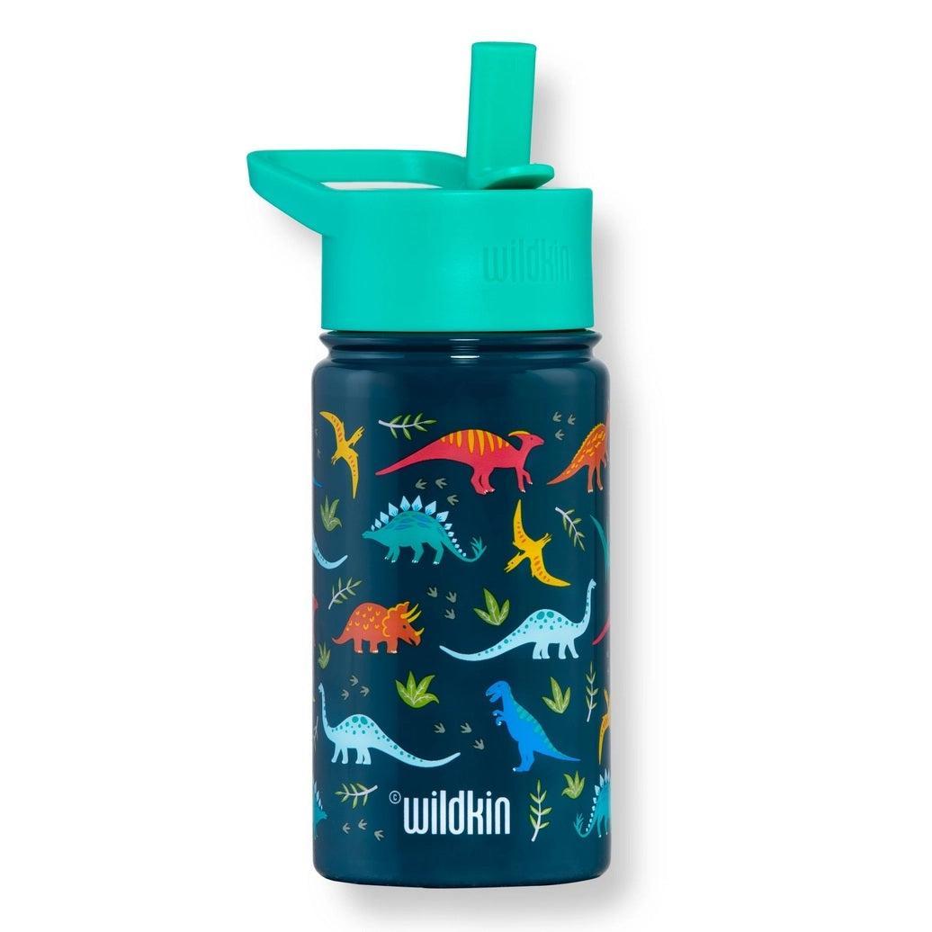 Insulated 14 oz Stainless Steel Water Bottle w/ Straw - Jurassic Dinosaur