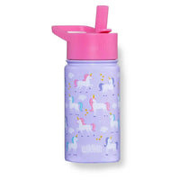 Insulated 14 oz Stainless Steel Water Bottle w/ Straw - Unicorn
