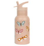 Insulated Stainless Steel Water Bottle w/ Straw - Butterflies