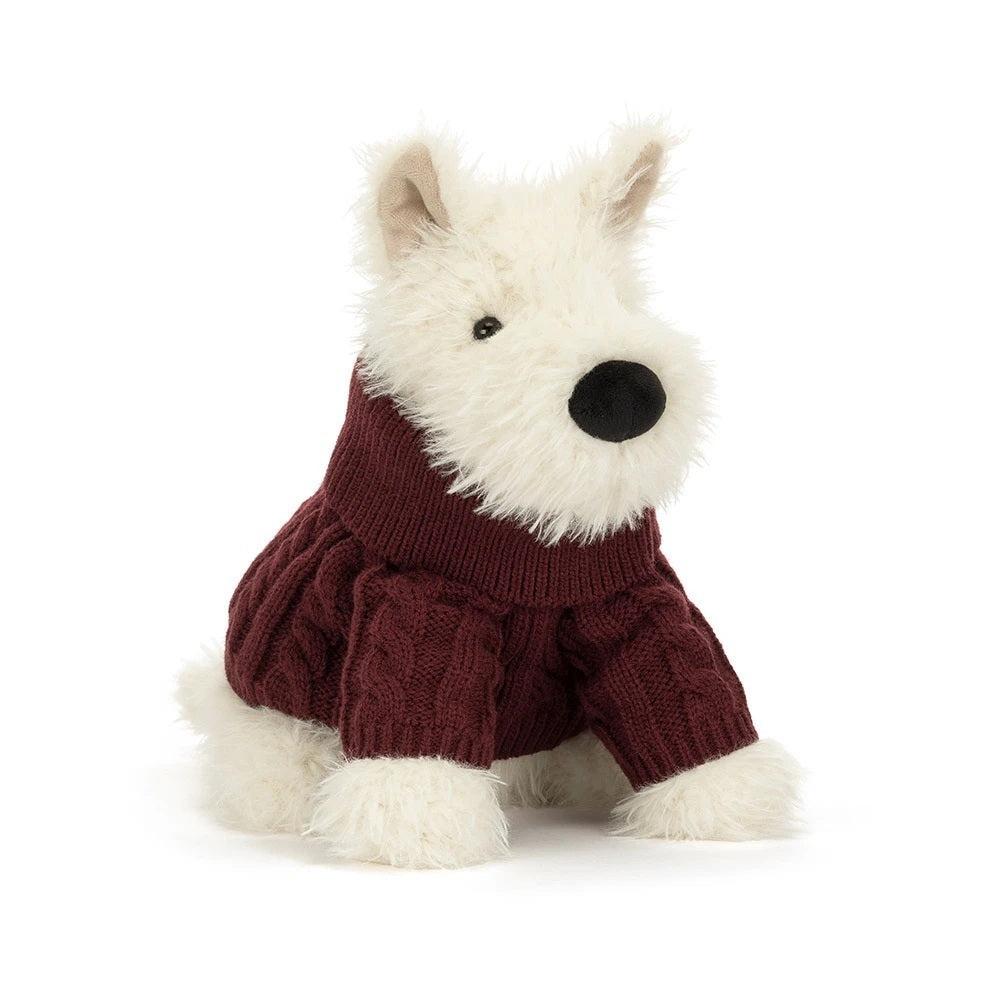 JellyCat Munro Scottie Dog Winter Jumper Plush