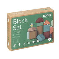 Korko Small Architects Set - 20 Cork Building Blocks